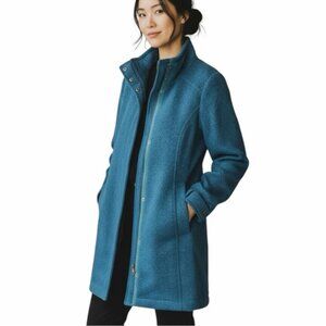 Title Nine Peacekeeper Long Softshell Jacket | Fleece Lined | Teal Blue | Size S